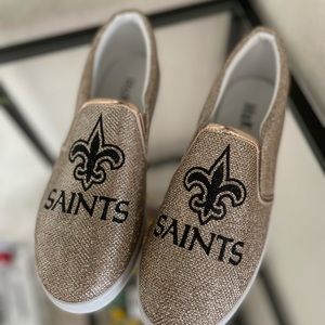 New Orleans saints glitters slip on
